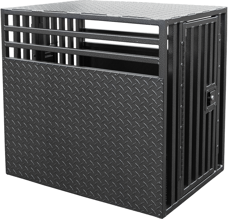 Double door aluminum dog crate