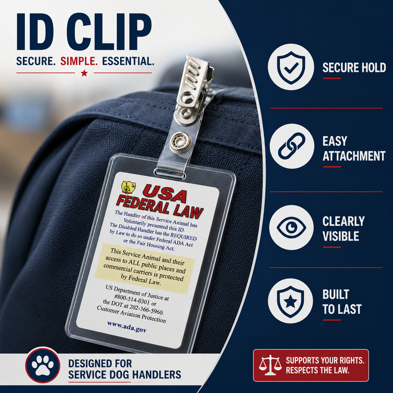 Lightweight ID badge clip