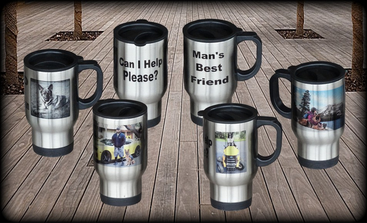 Personalized Photo Stainless Steel Travel Mug - Activedogs.com