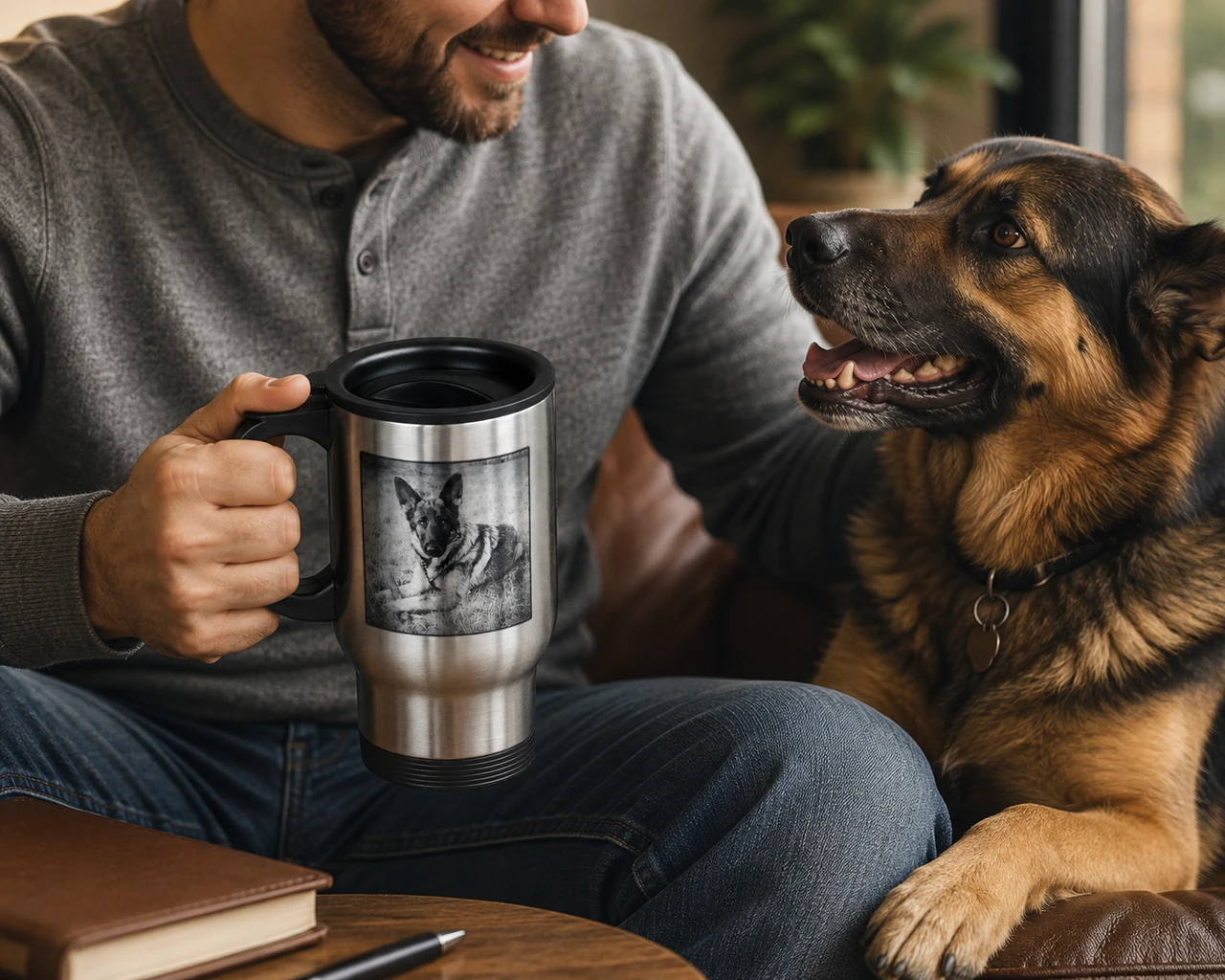 Personalized picture mug with choice of font color