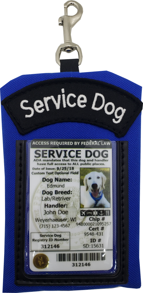Embroidered Service Dog Identification Pouch Made in USA