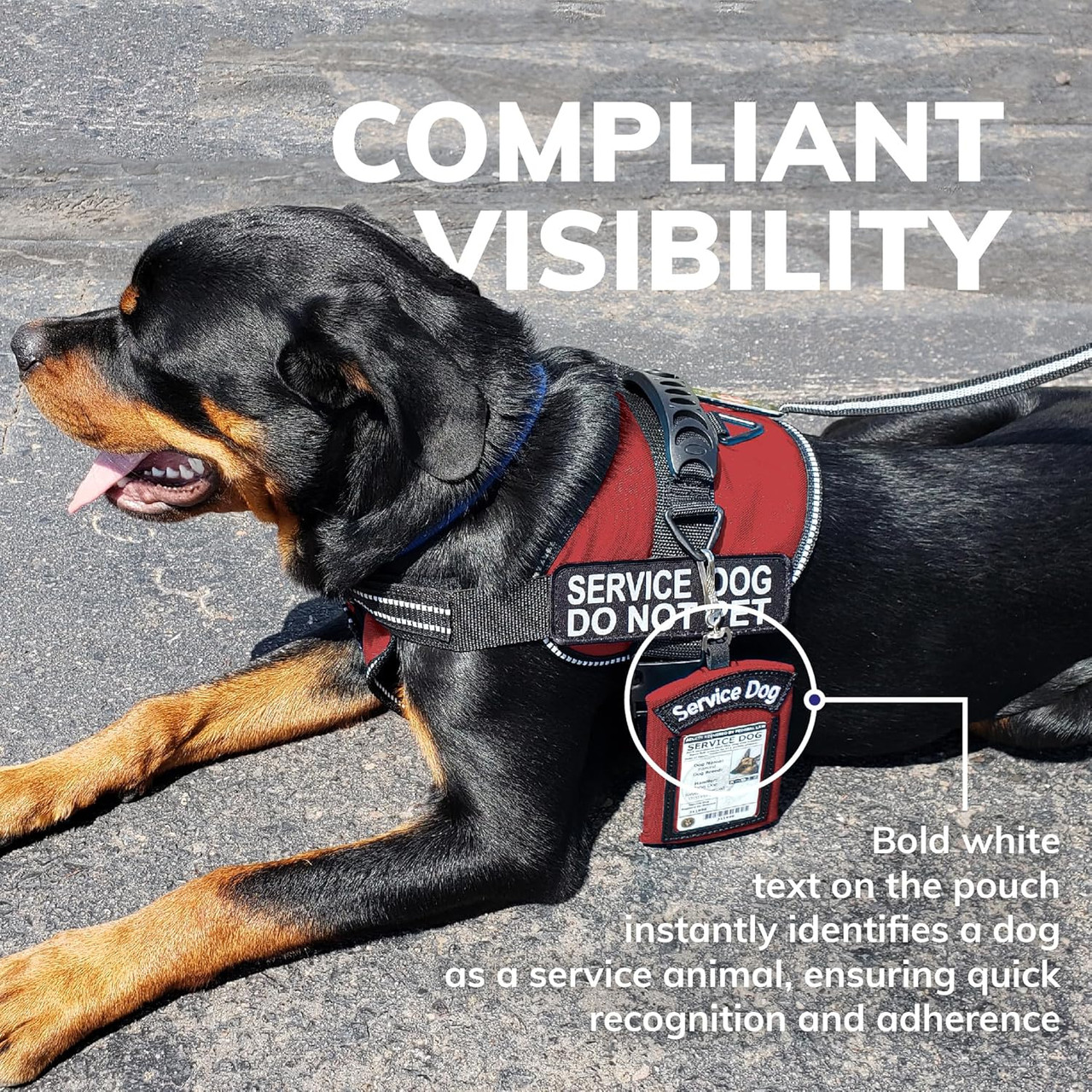 Service Dog ID Holder Pouch with Zipper Storage Pocket
