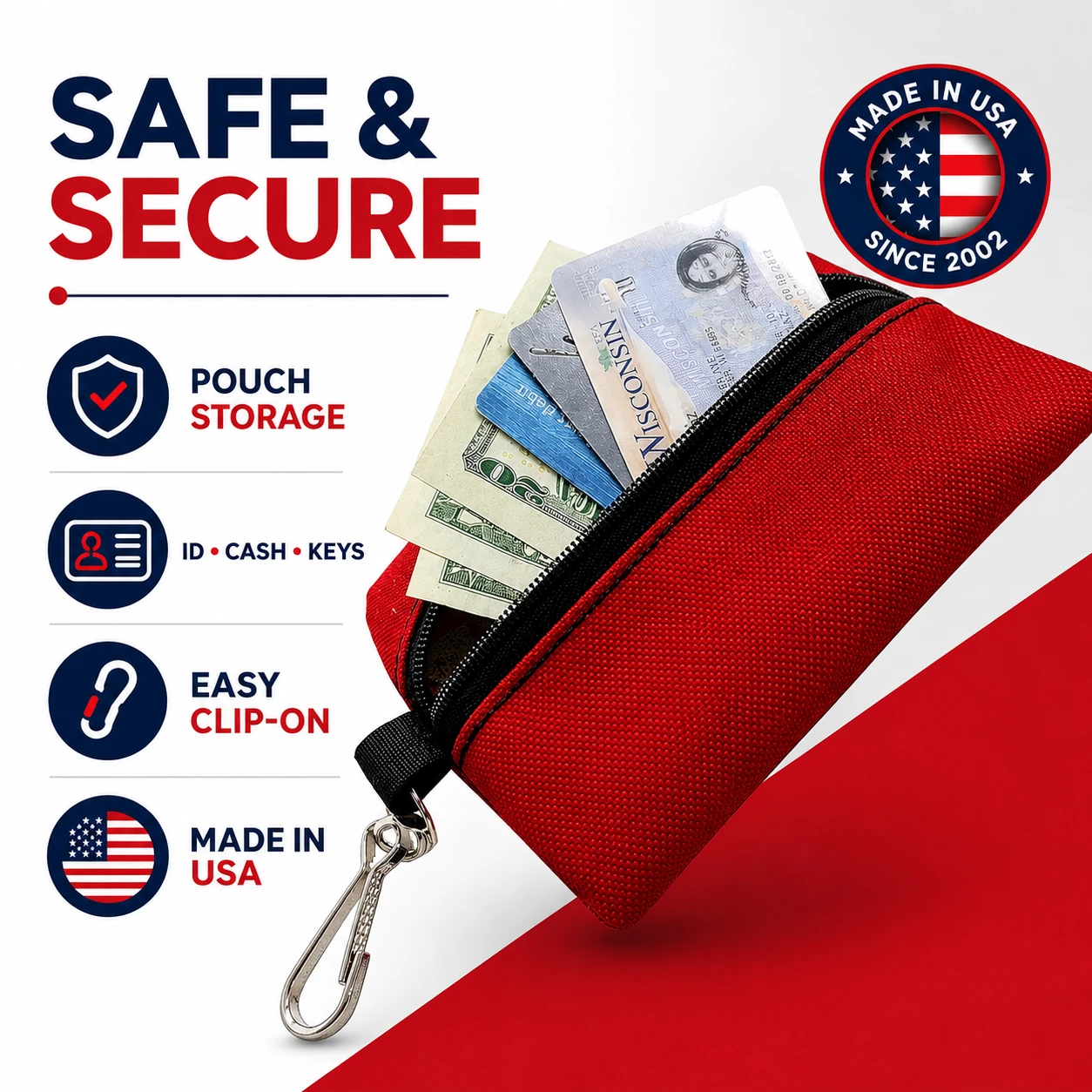 Clip-on Service Dog ID pouch and card holder