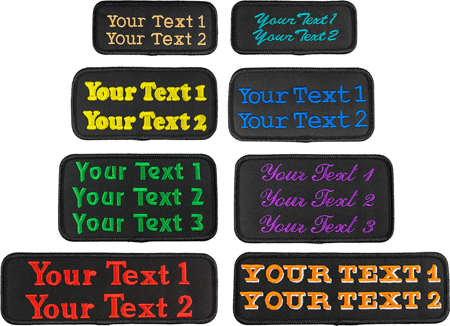 Custom embroidered text patch for dog vest