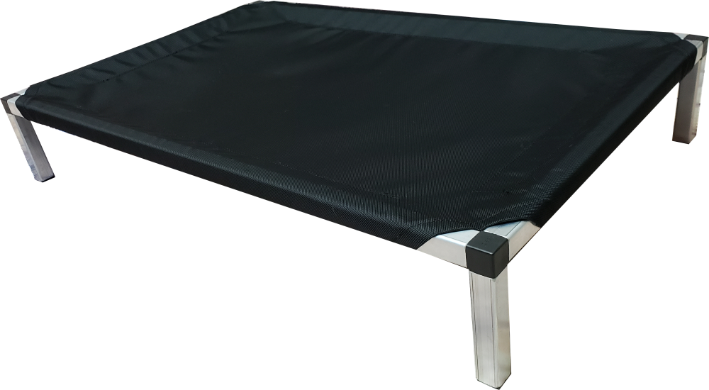 Raised pet bed with washable ballistic cover