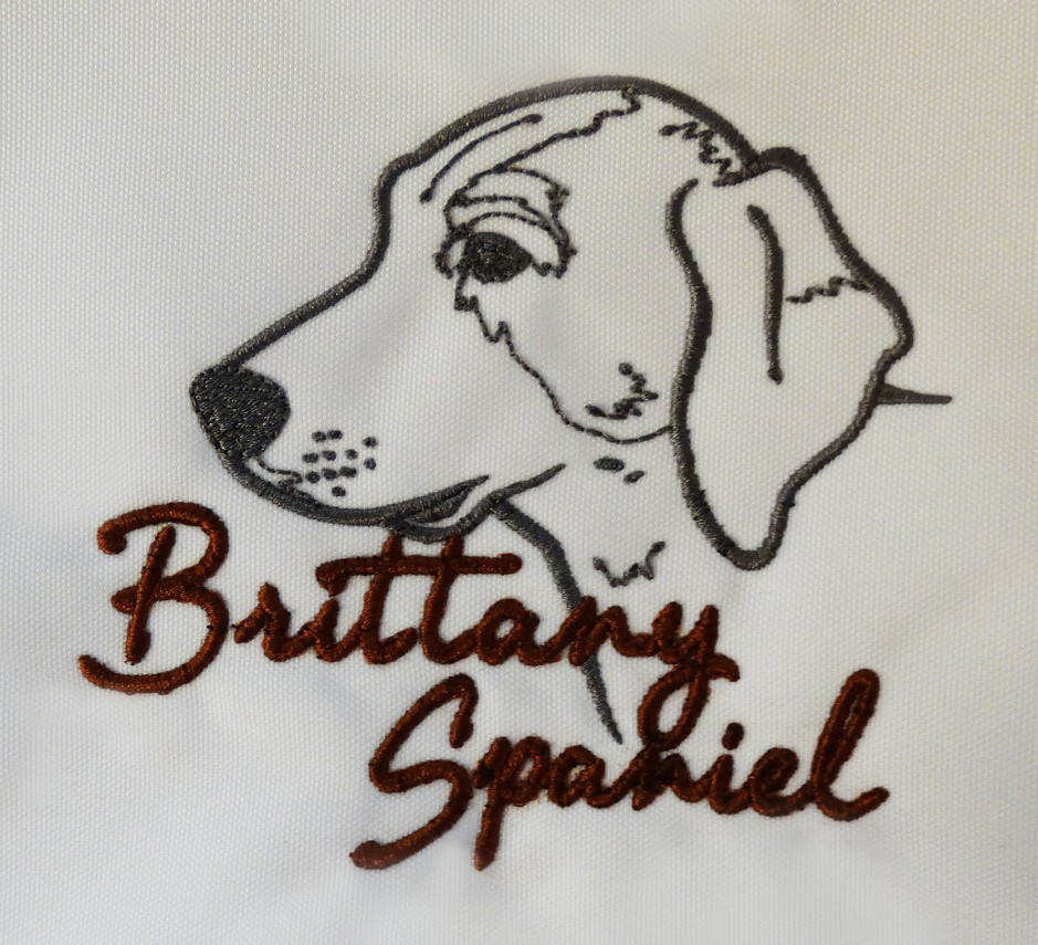 embroidered brittany spaniel graphic