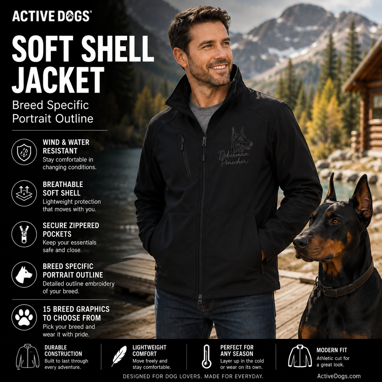 Soft Shell Jacket - Breed Specific Portrait Outline