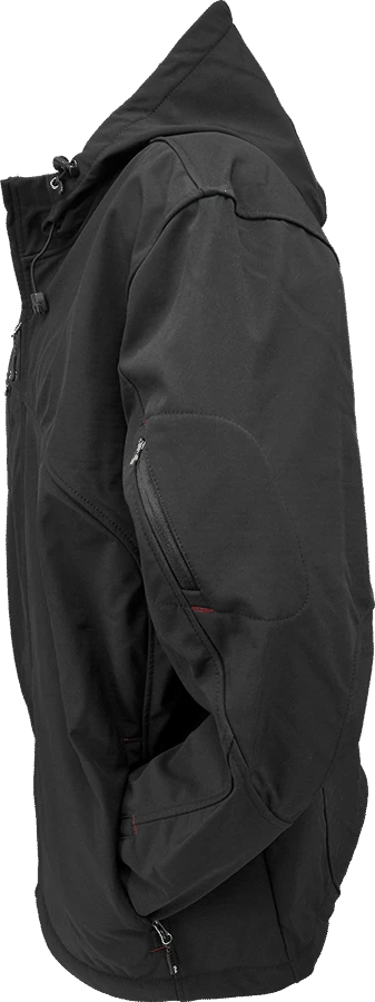 Hooded softshell jacket with dog breed embroidery