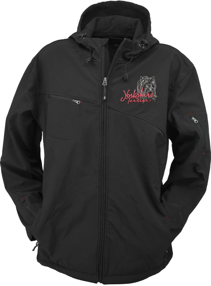 Personalized dog breed embroidered hooded softshell jacket