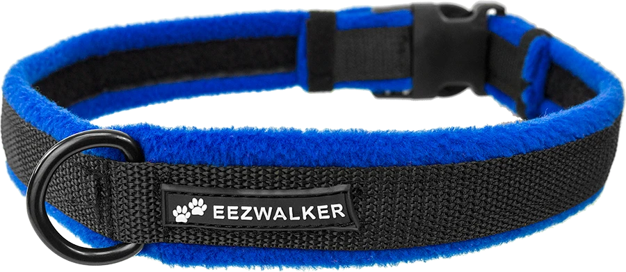 Adjustable fleece dog collar with metal D-ring