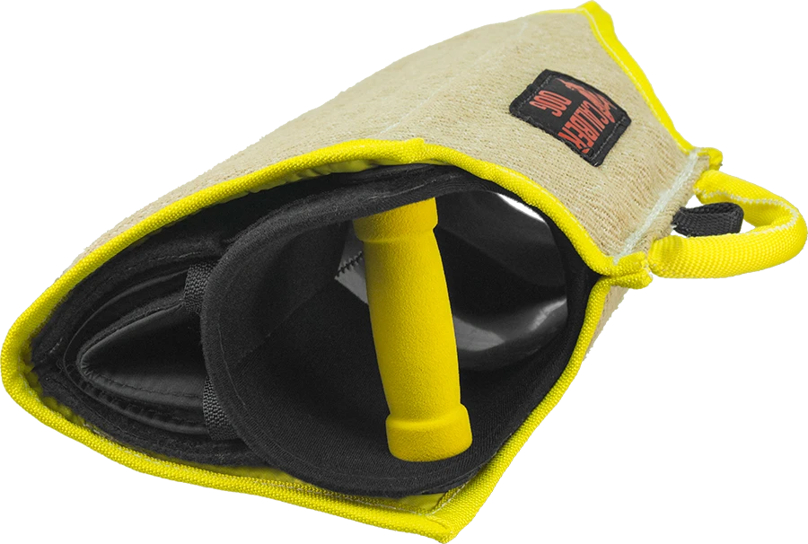 Professional dog trainer bite sleeve with included cover