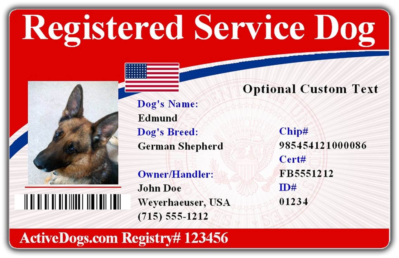  Custom Holographic Emotional Support Animal ID Card +