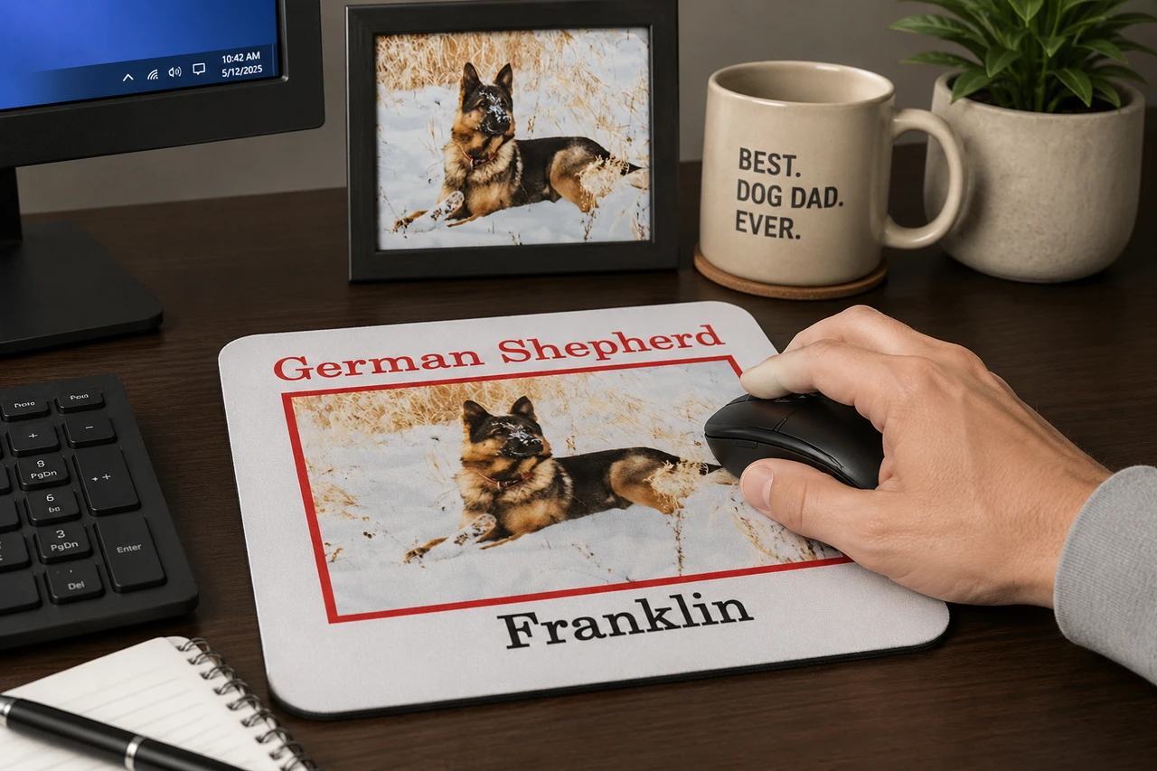 Custom mouse pad with personalized photo