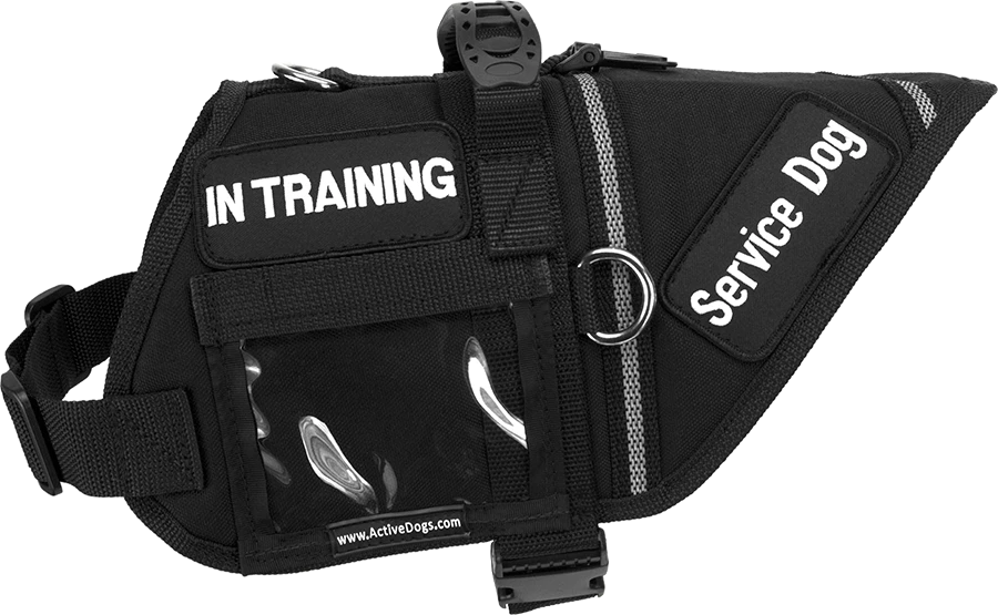 Service Dog vest with nylon urethane coated fabric