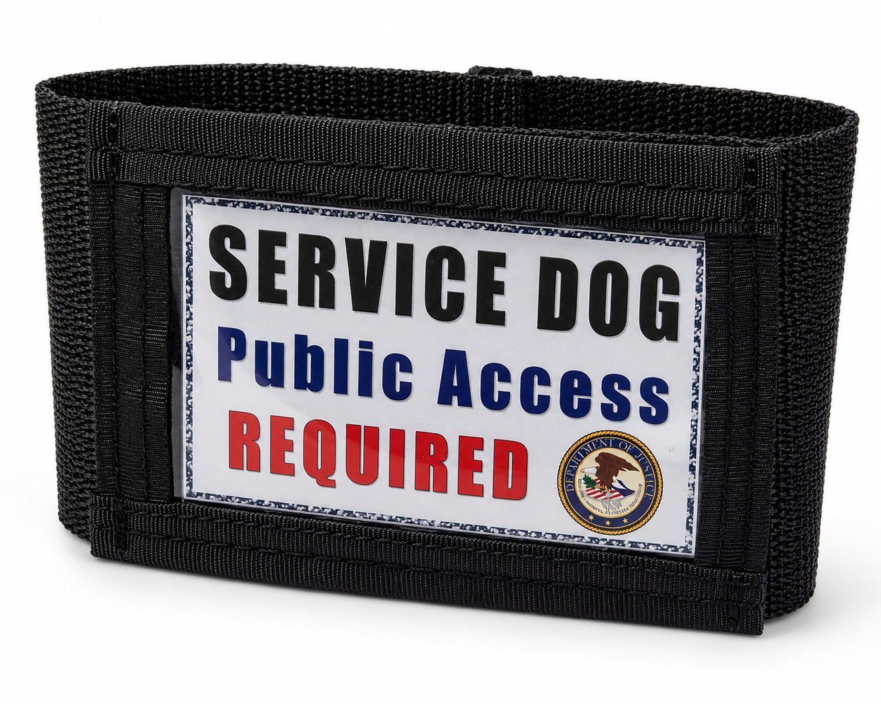 Bridge handle ID pocket sleeve for service dogs