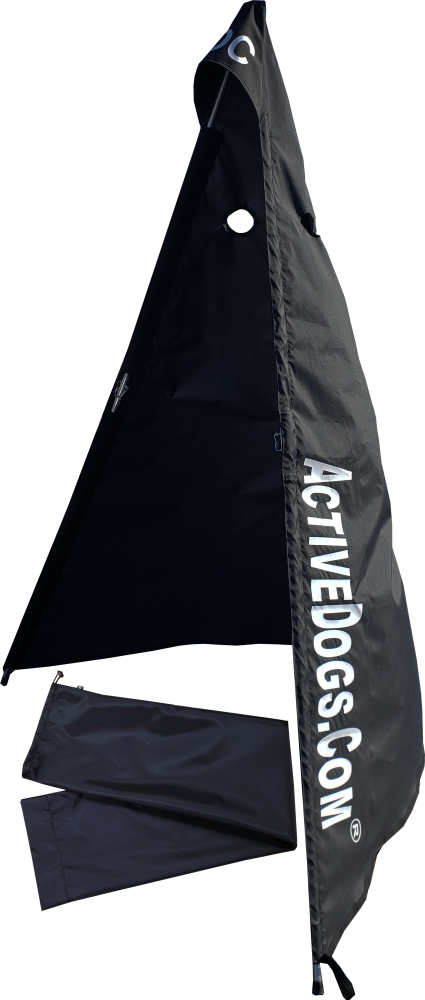 Black protection blind with ground stakes