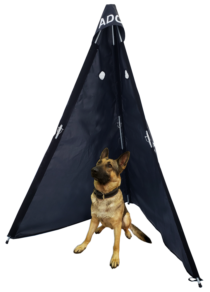 8 foot black collapsible IGP protection blind