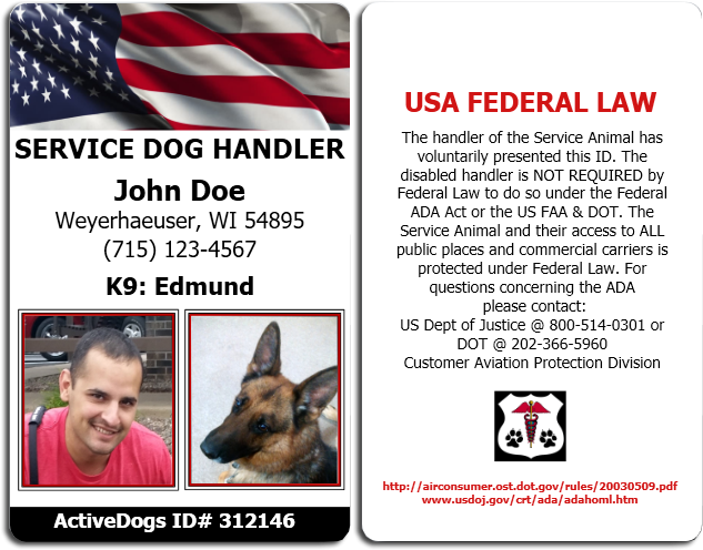 Service Dog Handler ID
