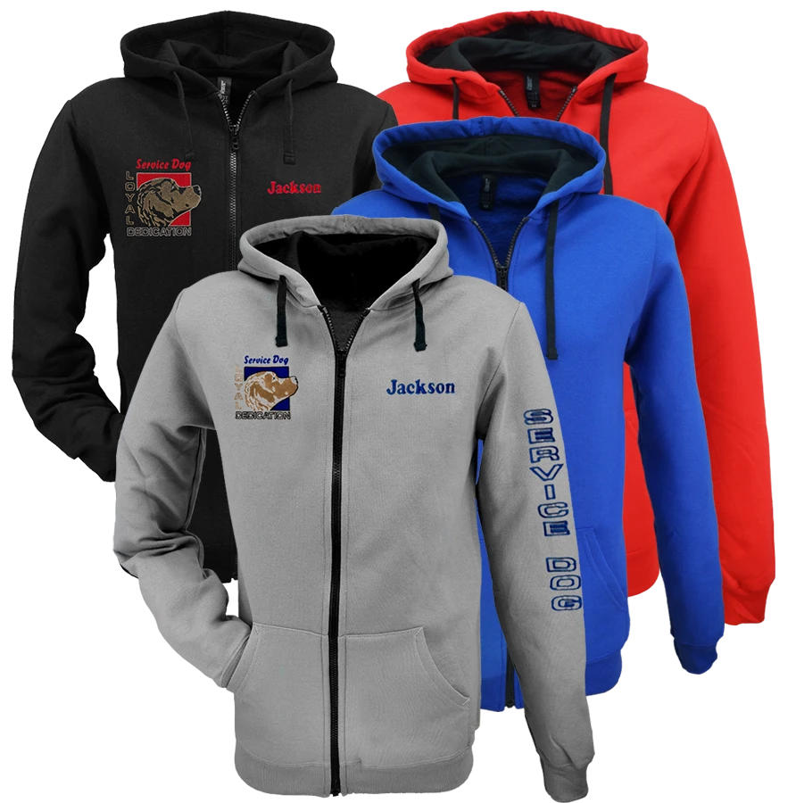 Personalized embroidered Service Dog hoodie