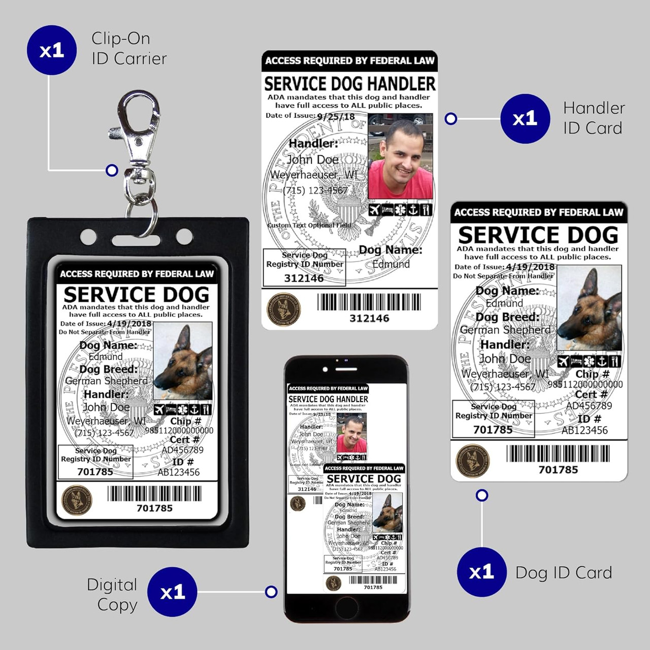 Service Dog and Service Dog Handler Registered ID