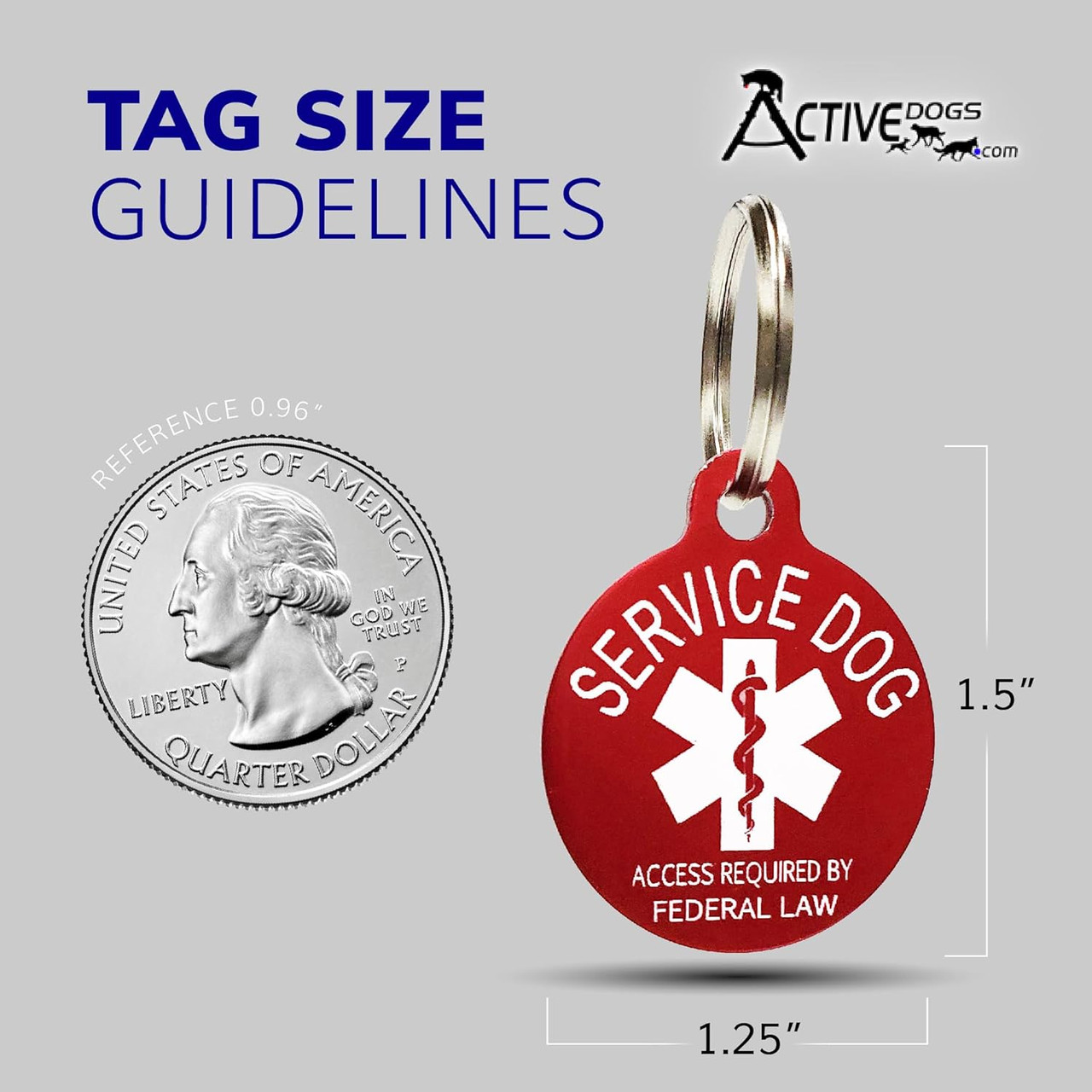 Medical alert service dog tag