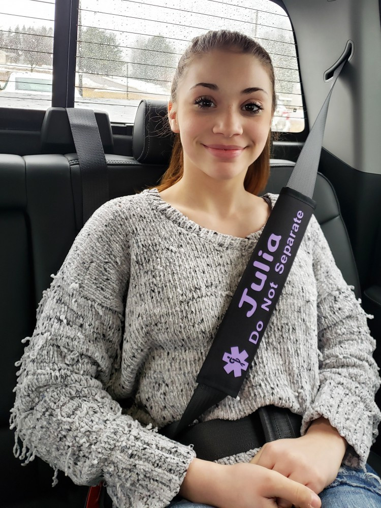 Medical condition seat belt cover