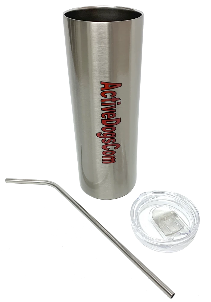 ActiveDogs logo tumbler with lid and reusable straw