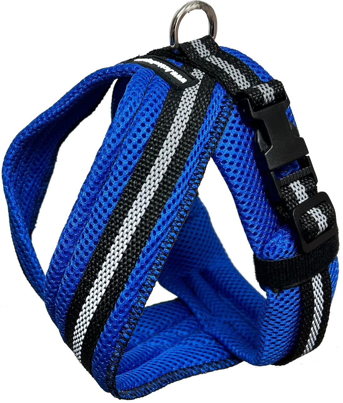 Reflective mesh dog harness with side-release buckles
