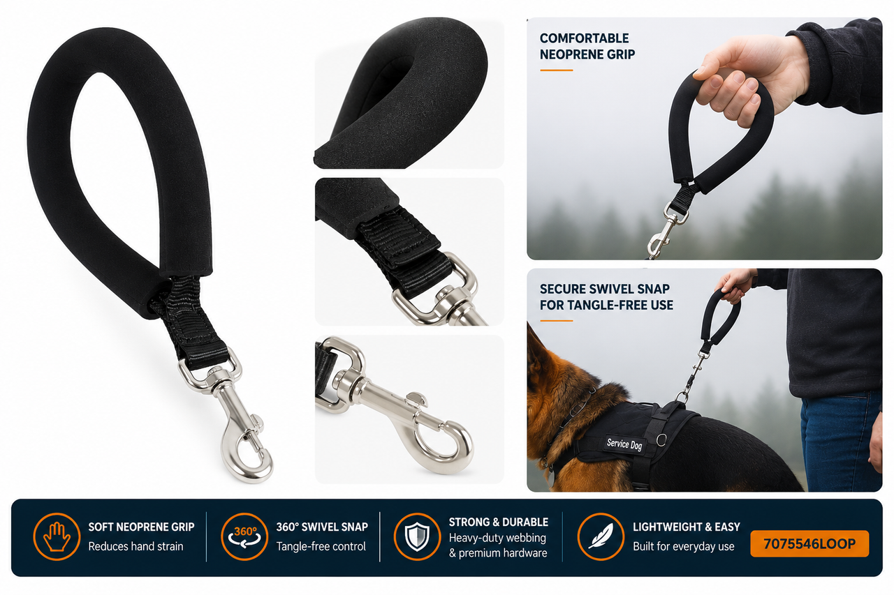 Comfortable bridge handle for working dogs