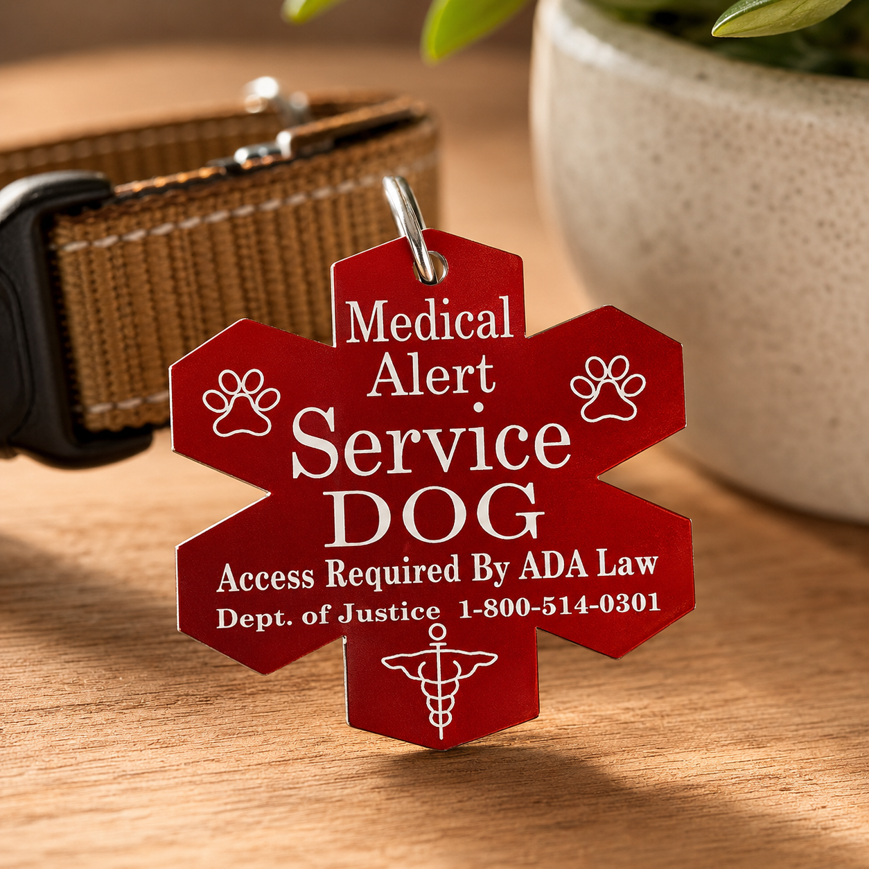 Service dog vest identification tag