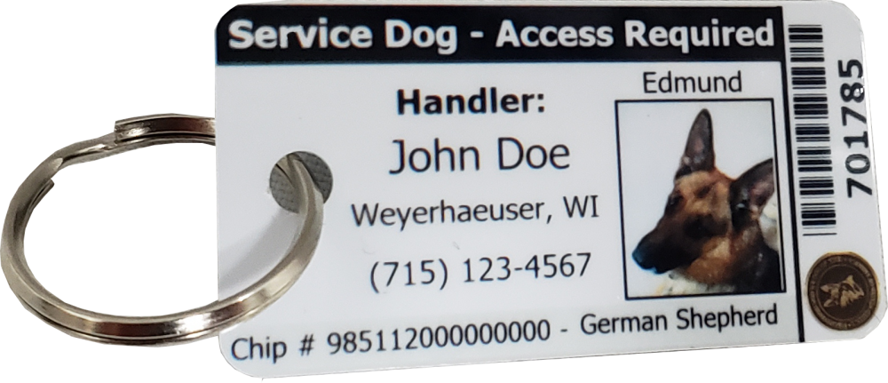 Breakaway service dog key tags