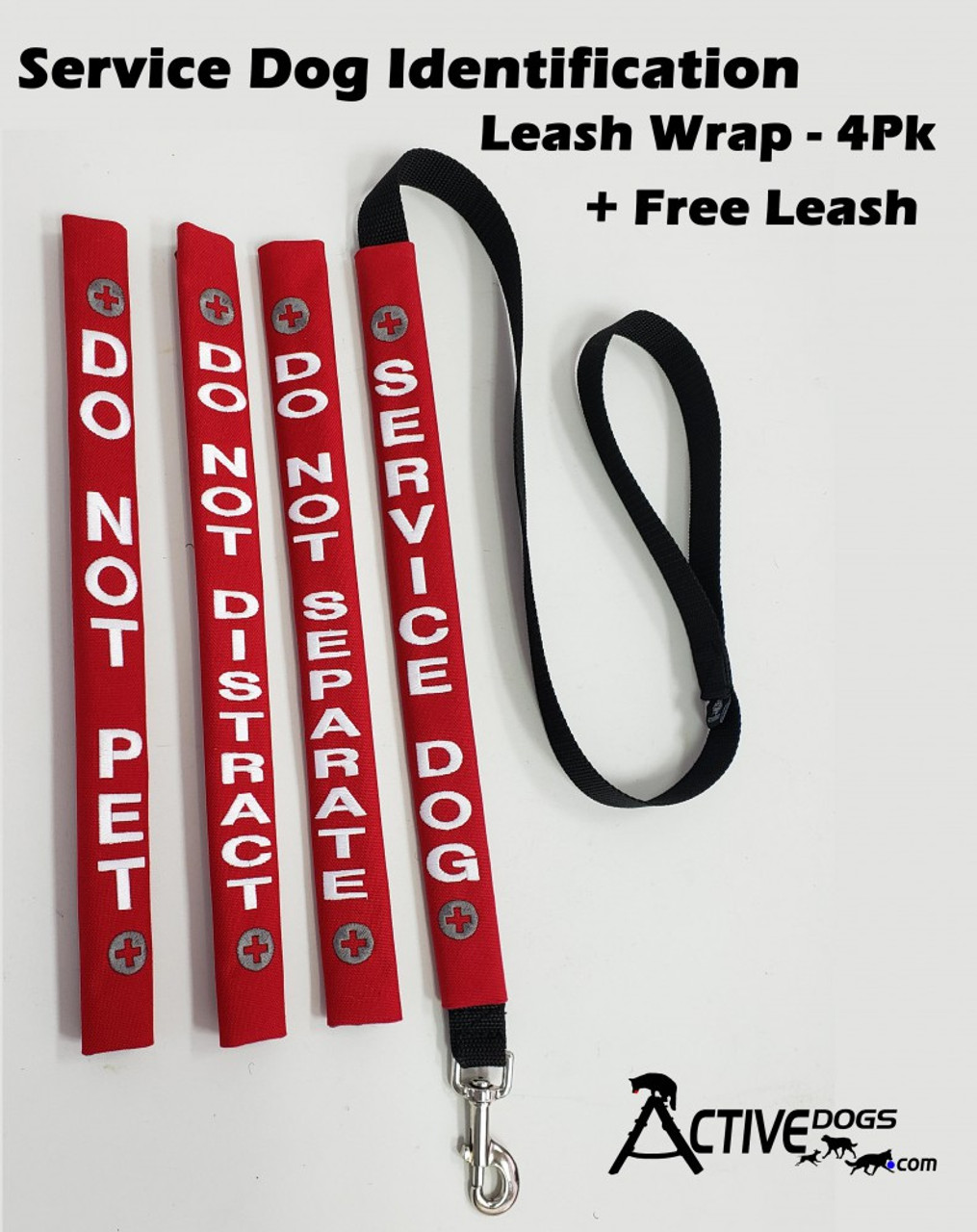 Service Dog Identification Leash Wrap Set + Free Leash