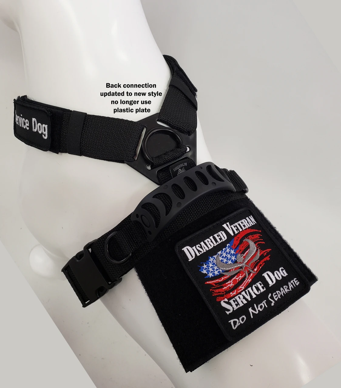 No-pull working dog harness with front attachment