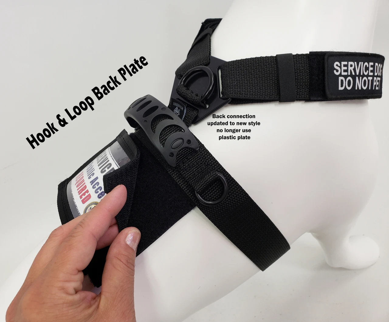 Service Dog strap harness with removable patches