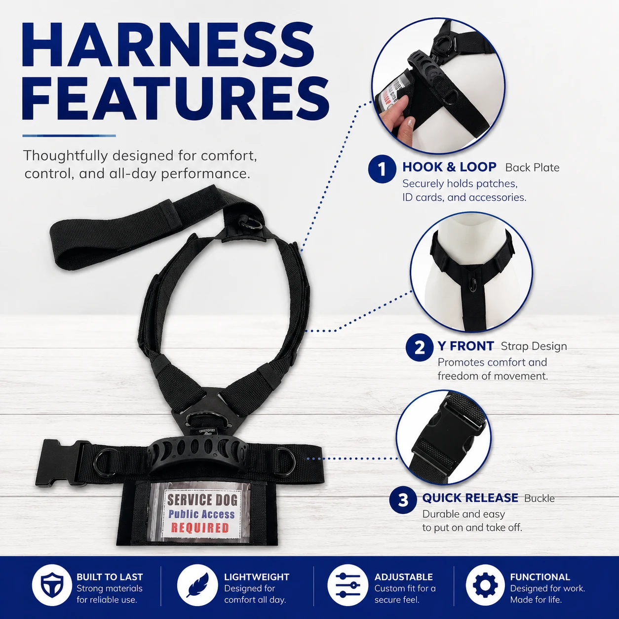 Lightweight Service Dog harness for warm weather