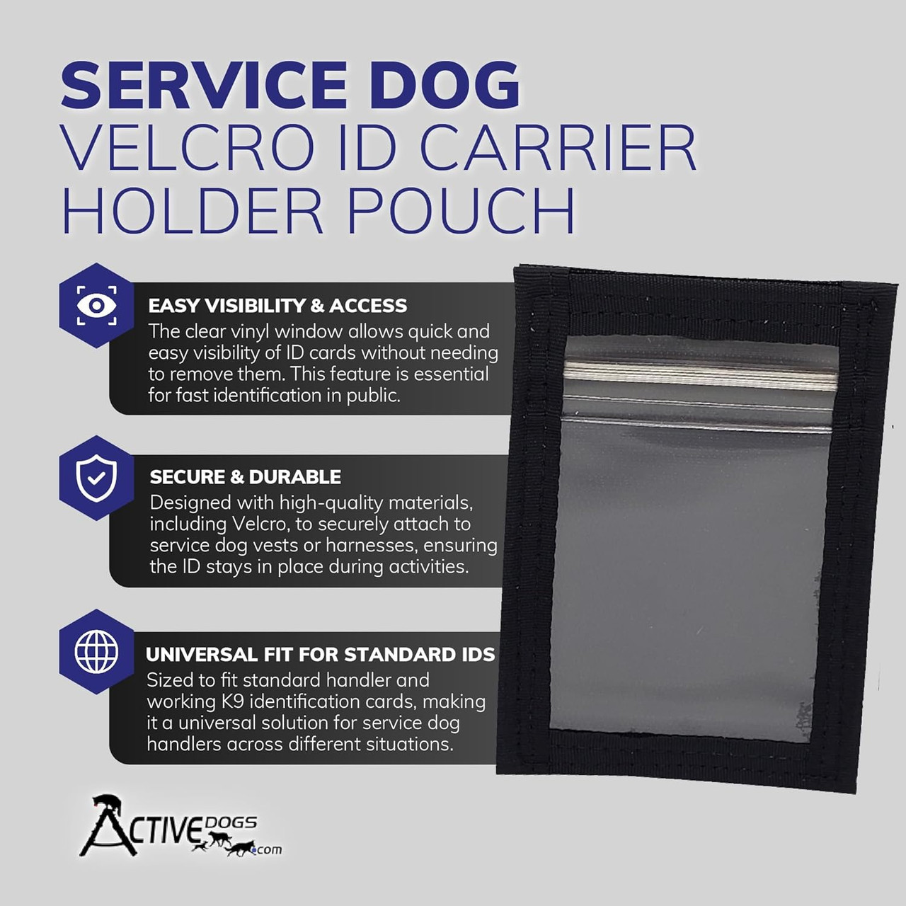 Velcro Service Dog ID Holder for Harnesses and Vests