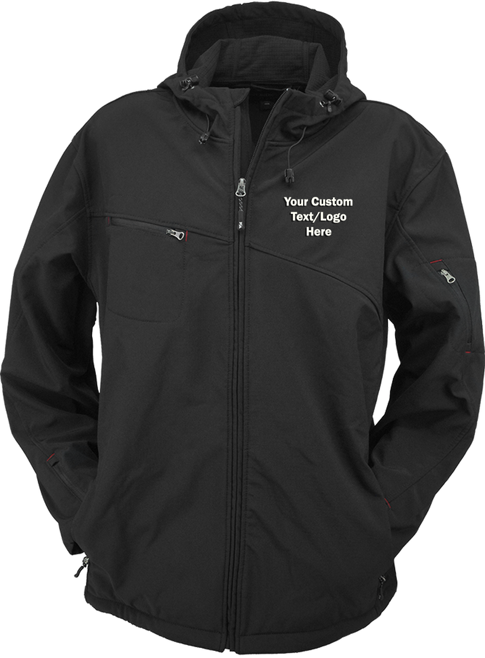 Custom logo hooded softshell jacket