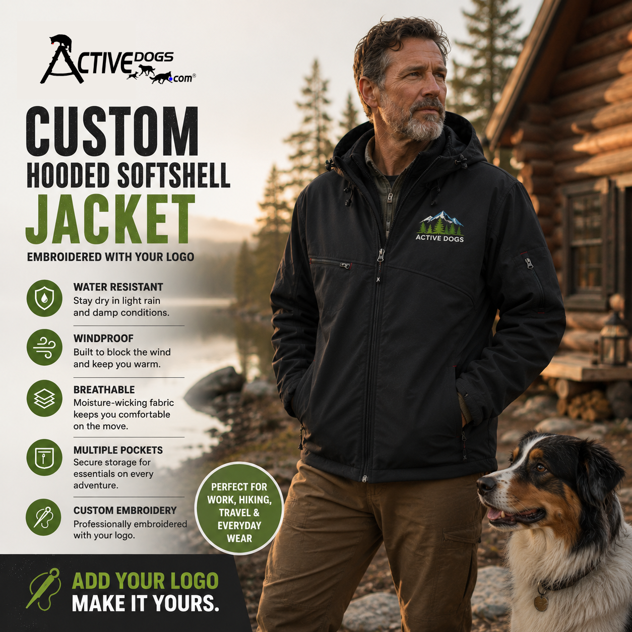 Embroidered logo jacket