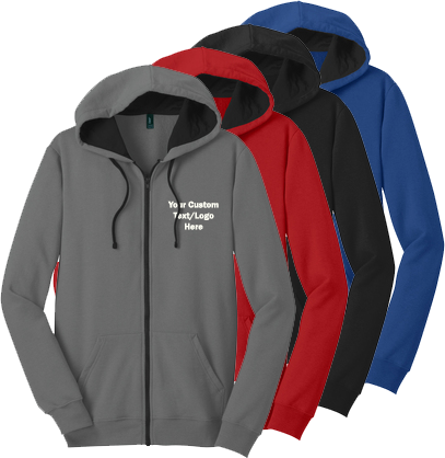 Personalized embroidered hoodie with custom logo or text