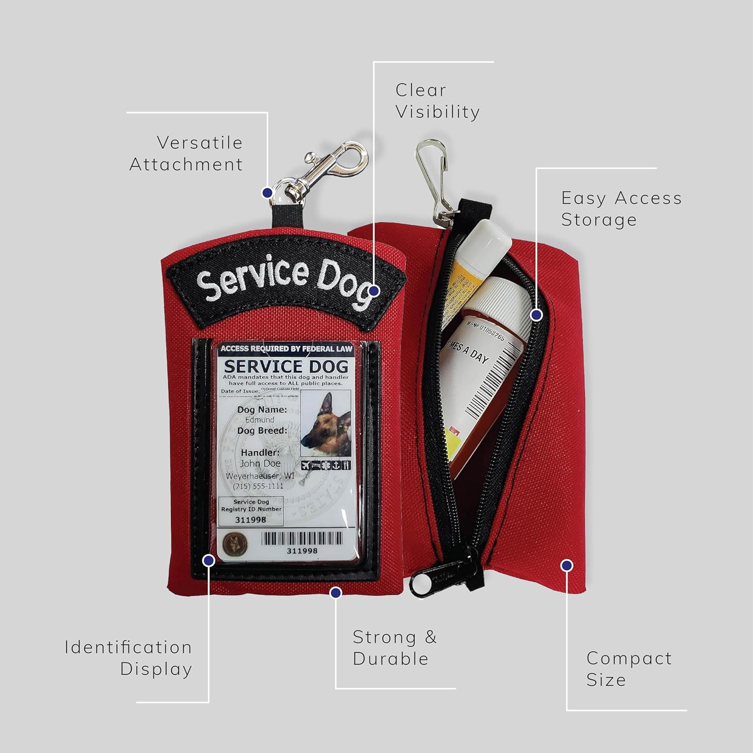 Ada Service Dog Id Card Buy ActiveDogs Service Dog Clip-On ID