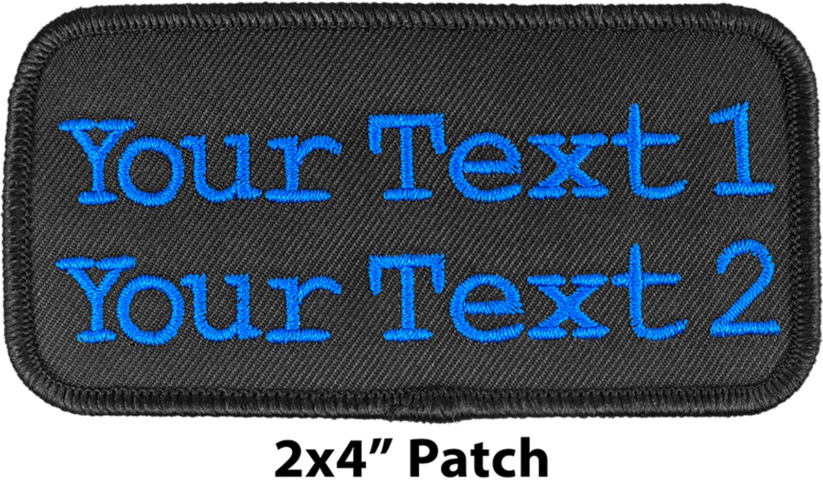 Custom Name Text Embroidery Patch - Rectangular, 115MM Wide