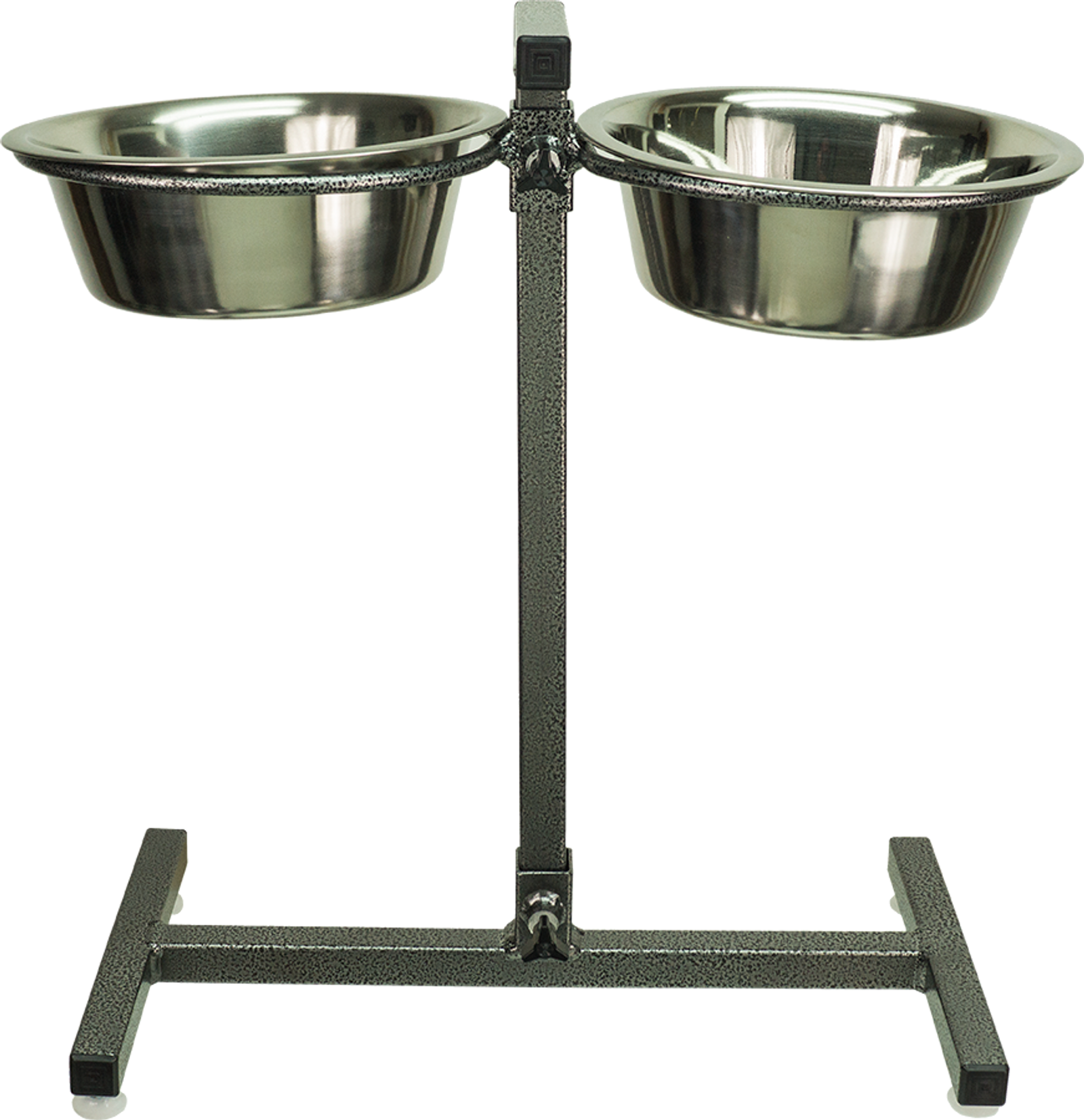 Double Dog Bowl Stand with Stainless Steel Bowl Bevel Dog Food Stand  Adjustable High(5.1-10.2), Wooden Elevated Dog Bowl Holder Raised Feeder  for