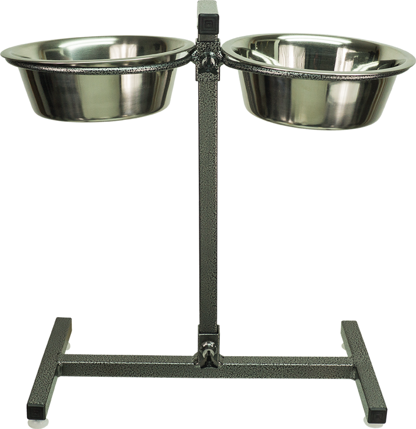 Dog Double Bowls Stand Adjustable Height Pet Feeding Dish Bowl