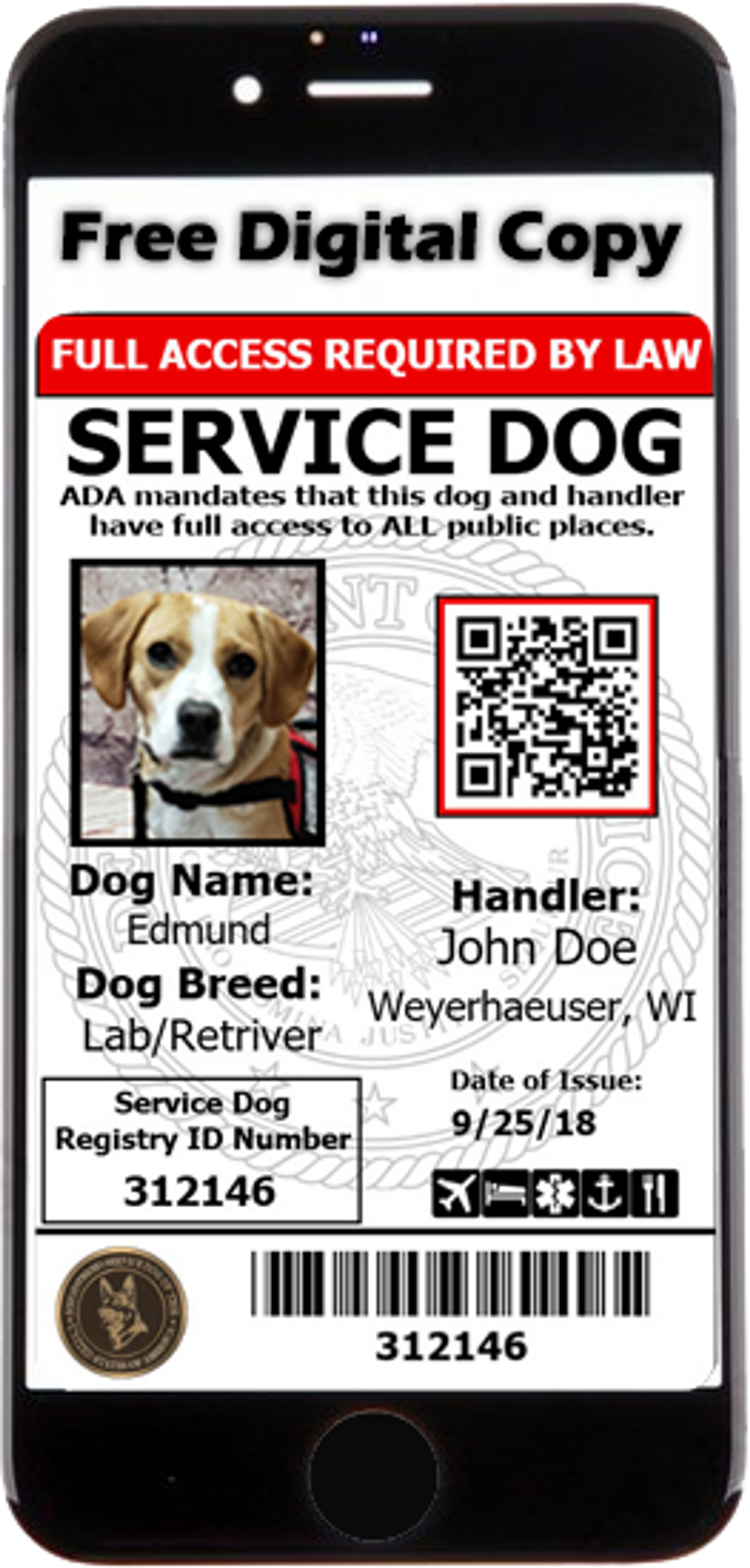 Service Dog ID Card | Buy a Service Dog Card at Active Dogs