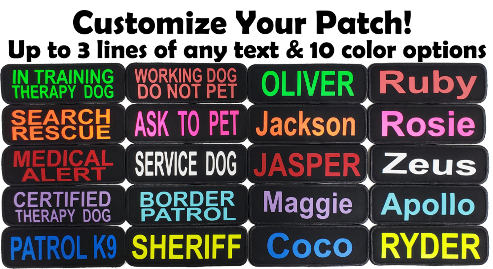 Do Not Pet - Service Dog Patches Personalize Color and Size - Pet Supply  Mafia