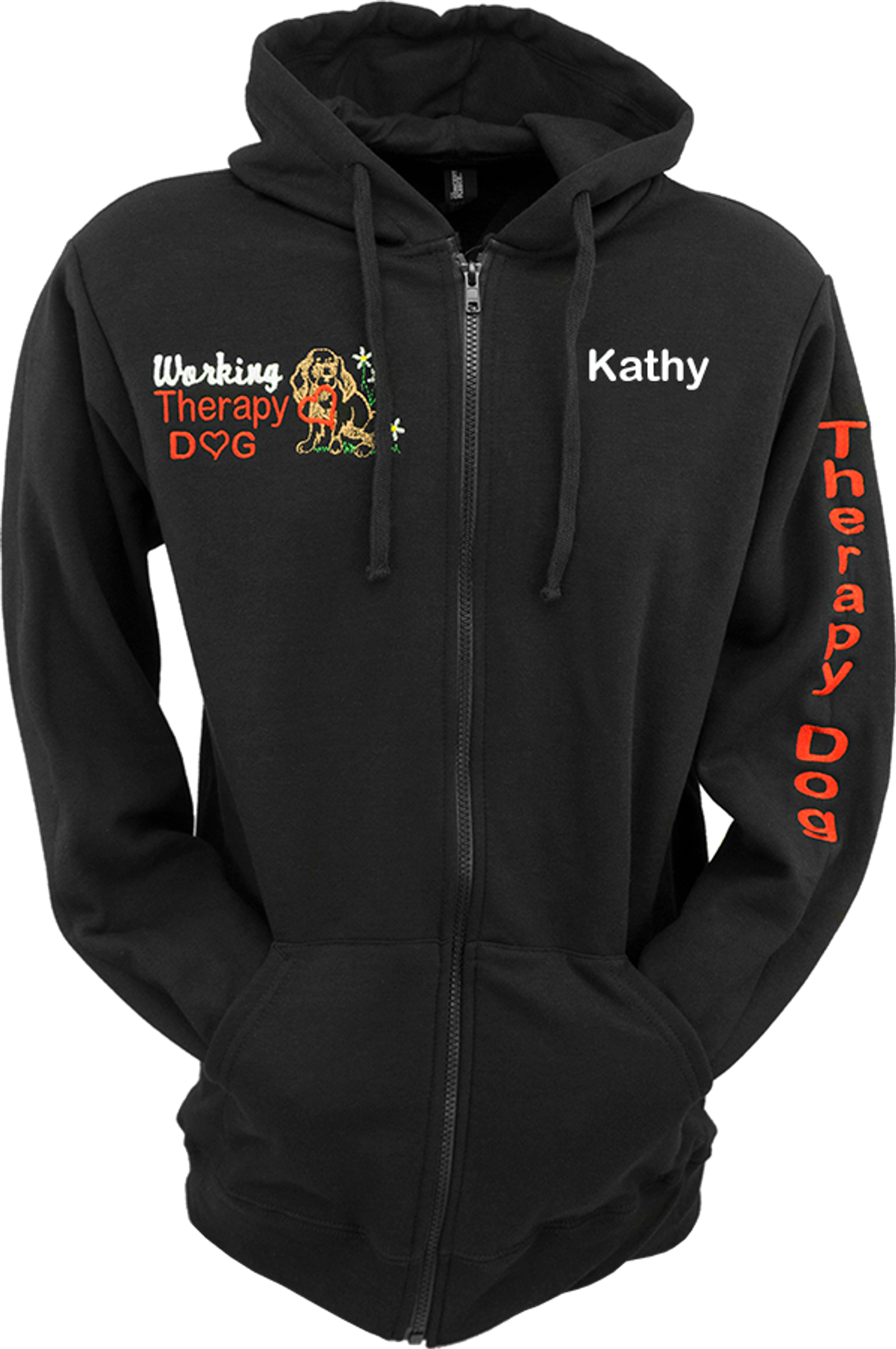 【VIP価格★関税込】Needles/ Embroidered zippered sweatshirt Therapy Dog Hoodie Zip Sweatshirt w/ Custom Text