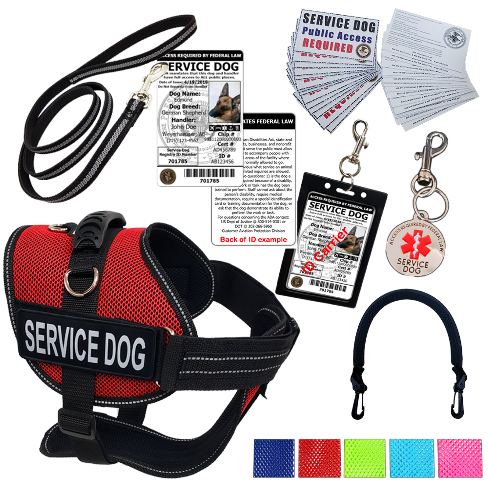 Padded Service Dog Vest, Vest with ID Holder