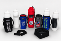 Custom Logo/Text Water Bottle Insulated Carrier w/FREE Bottle & Bowl
