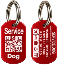 Service dog ID card, digital copy, and red service dog identification tag