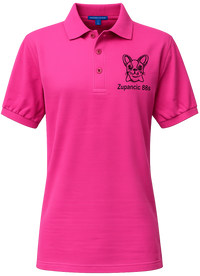 Personalized dog breed embroidered polo shirt with custom text